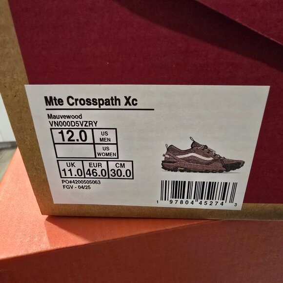 Size 12 - Vans Crosspath XC Mauvewood Pink VN000D5VZRY Mens Hiking Trail NEW - Picture 10 of 16